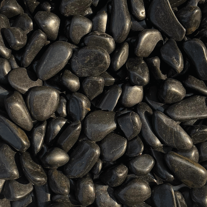 High Gloss Black Pebbles 10-20mm - Bag 20Kg